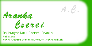 aranka cserei business card